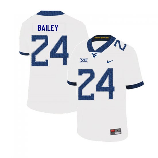 Men's West Virginia Mountaineers NCAA #24 Hakeem Bailey White Authentic Nike 2019 Stitched College Football Jersey NP15M06OW